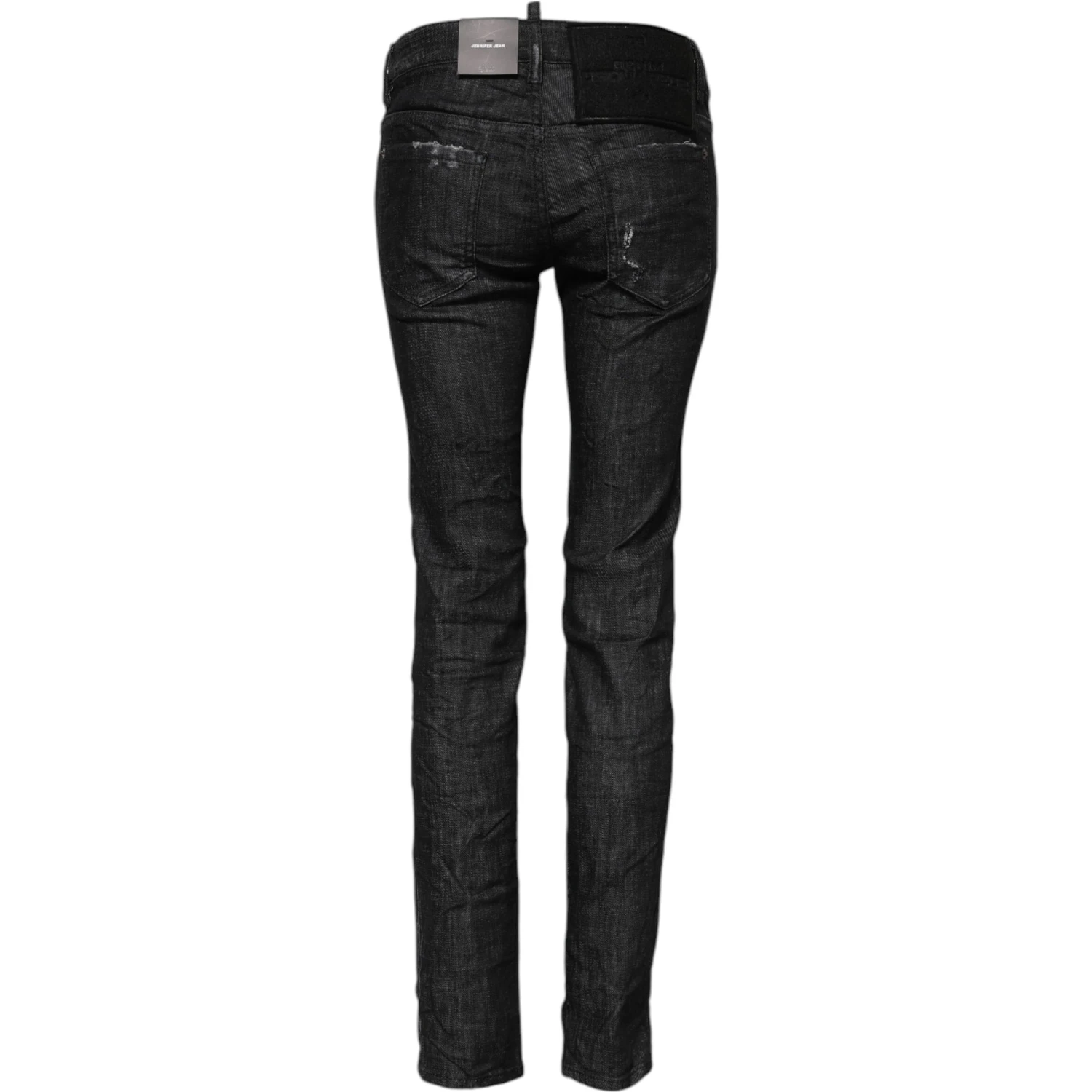 Black Cotton Low Waist Skinny Denim Jeans