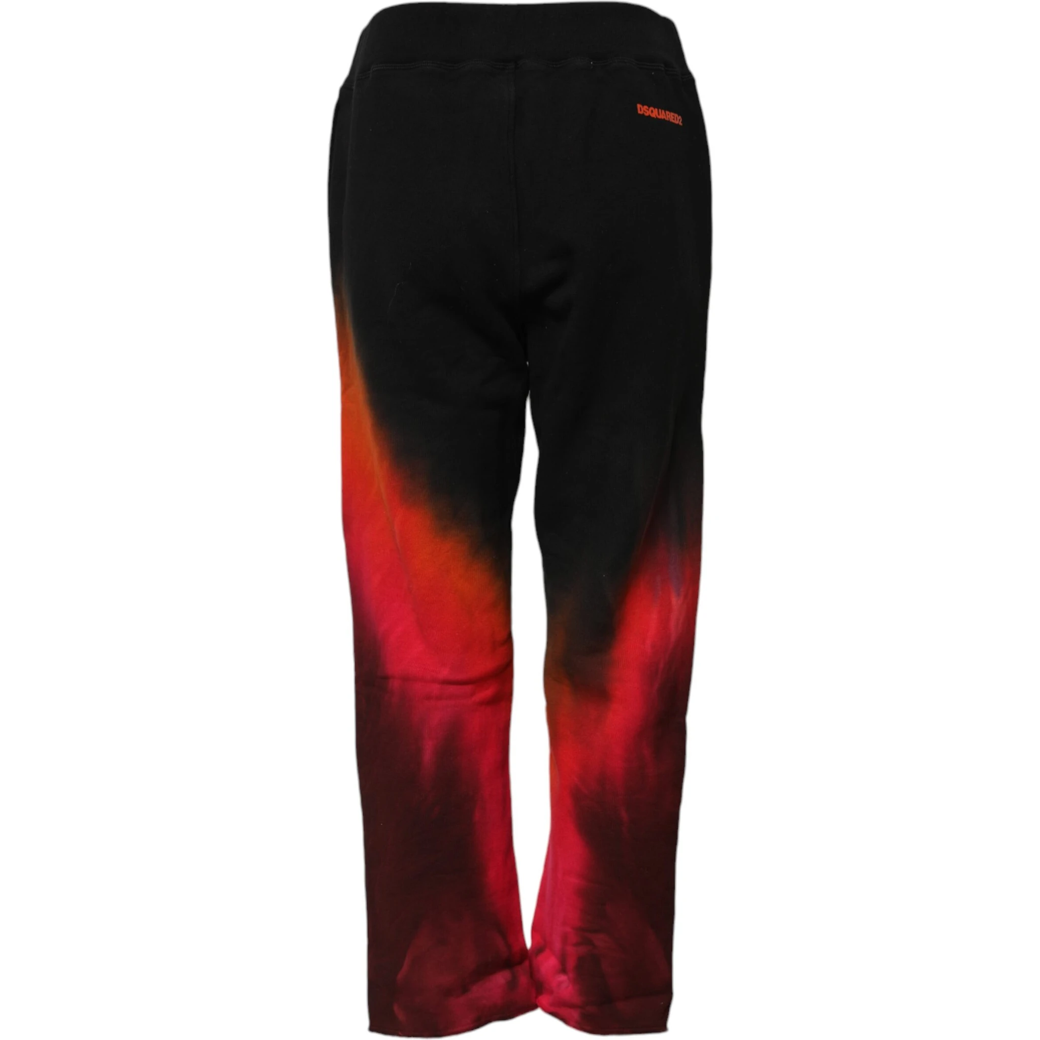 Black Red Cotton Straight Fit Jogger Pants
