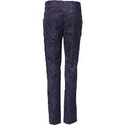Purple Jacquard High Waisted Pants