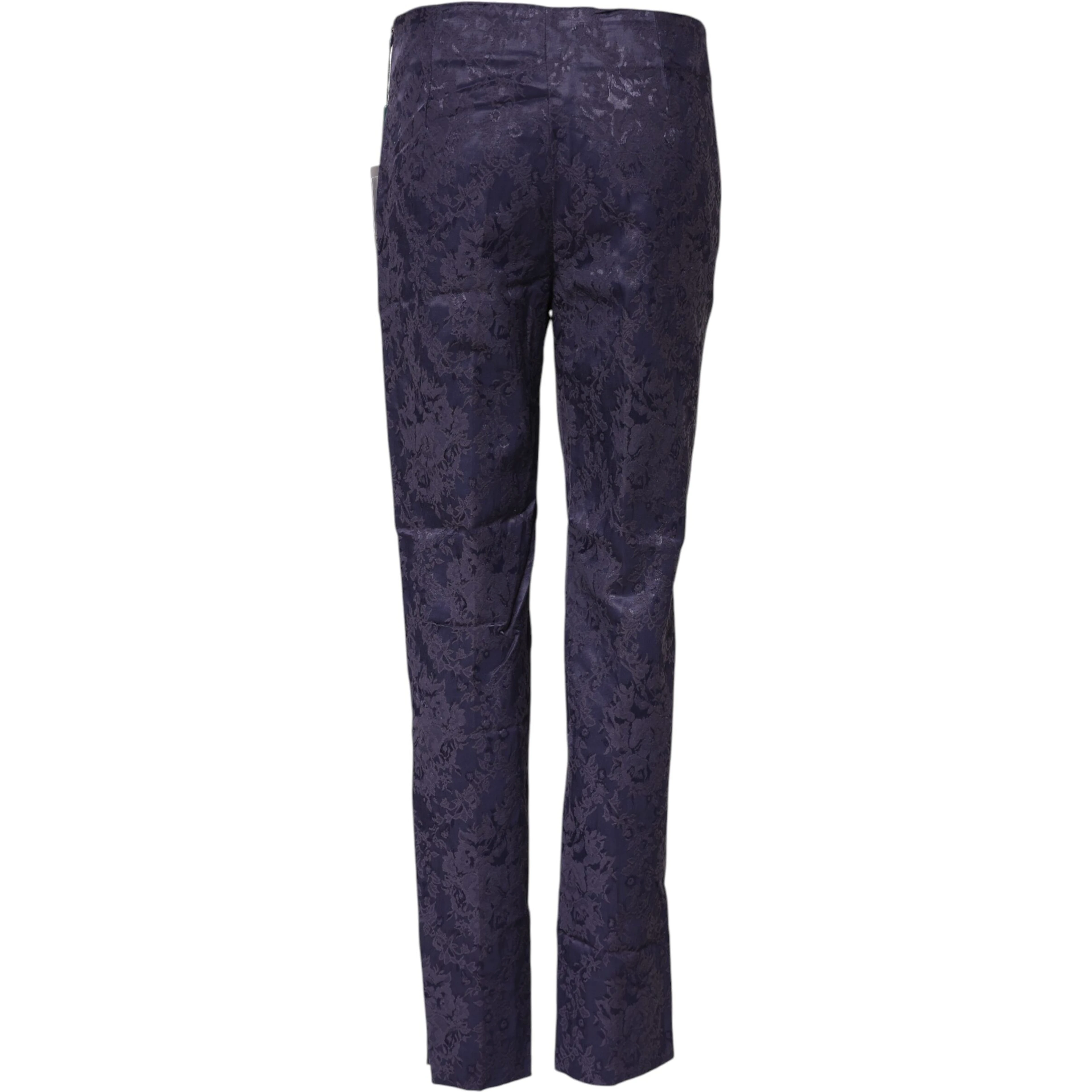 Purple Jacquard High Waisted Pants