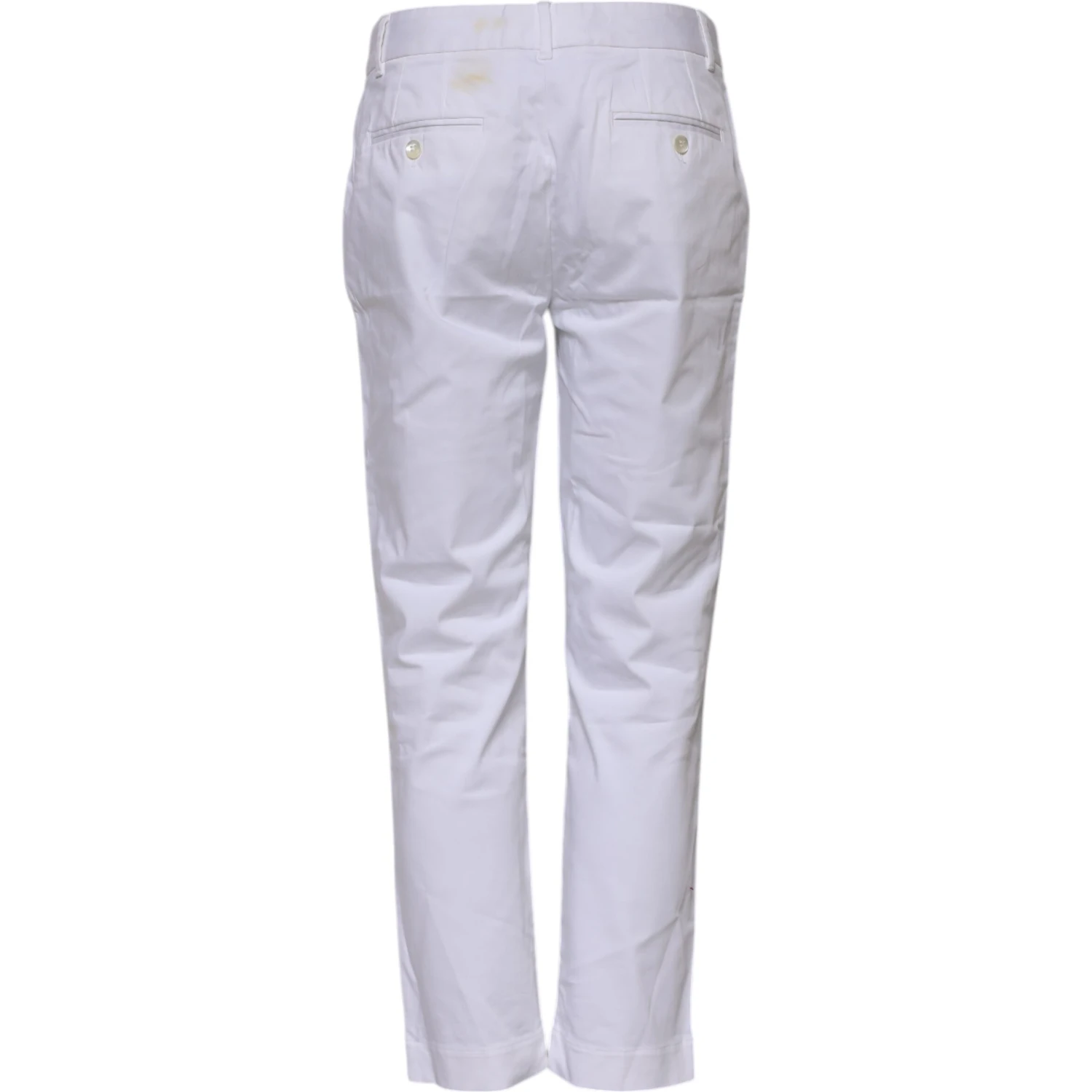 White Cotton Stretch Mid Waist Jeans