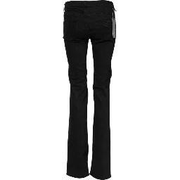 Black Cotton Stretch Flared Bootcut Denim Jeans