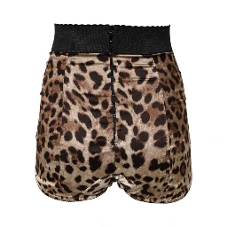 Brown Leopard High Waist Hot Pants Shorts