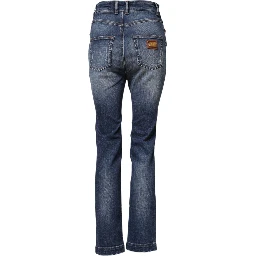 Blue Rhinestone Embellished Denim Jeans