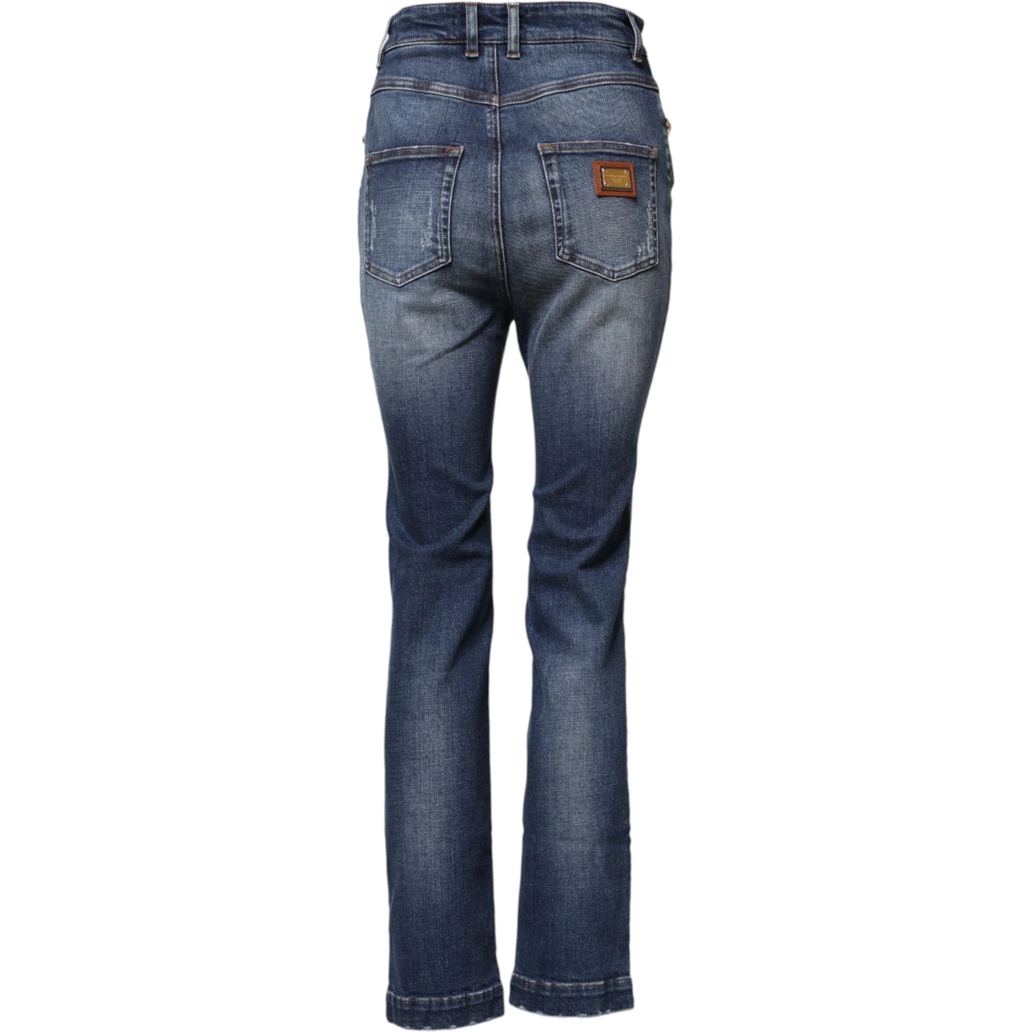 Blue Rhinestone Embellished Denim Jeans