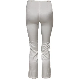 Ivory Silk Tapered High Waist Pants
