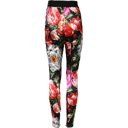 Multicolor Floral Legging Stretch Waist Pants