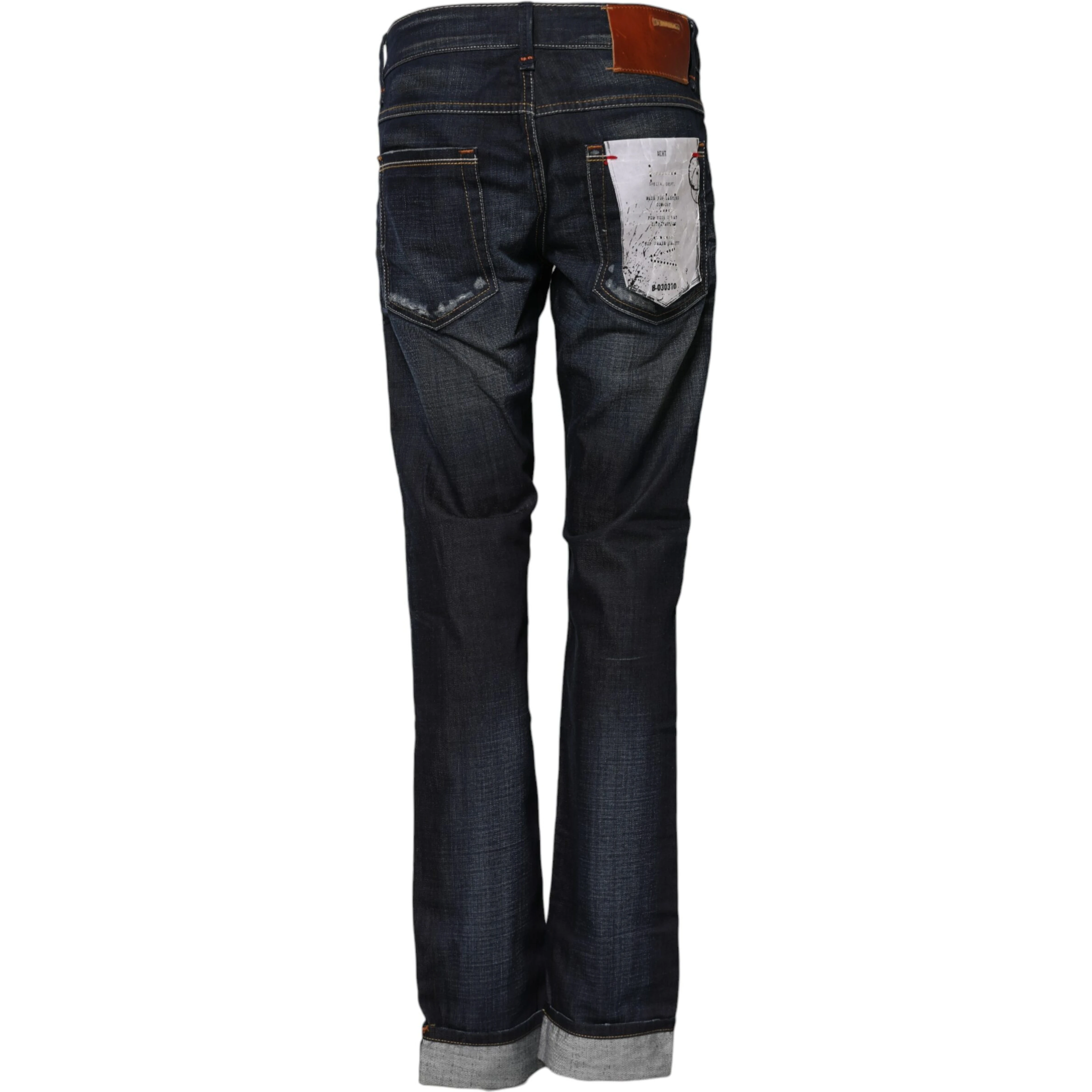 Blue Washed Cotton Mid Waist Flared Denim Jeans