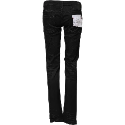 Black Cotton Slim Fit Denim Low Waist Denim Jeans