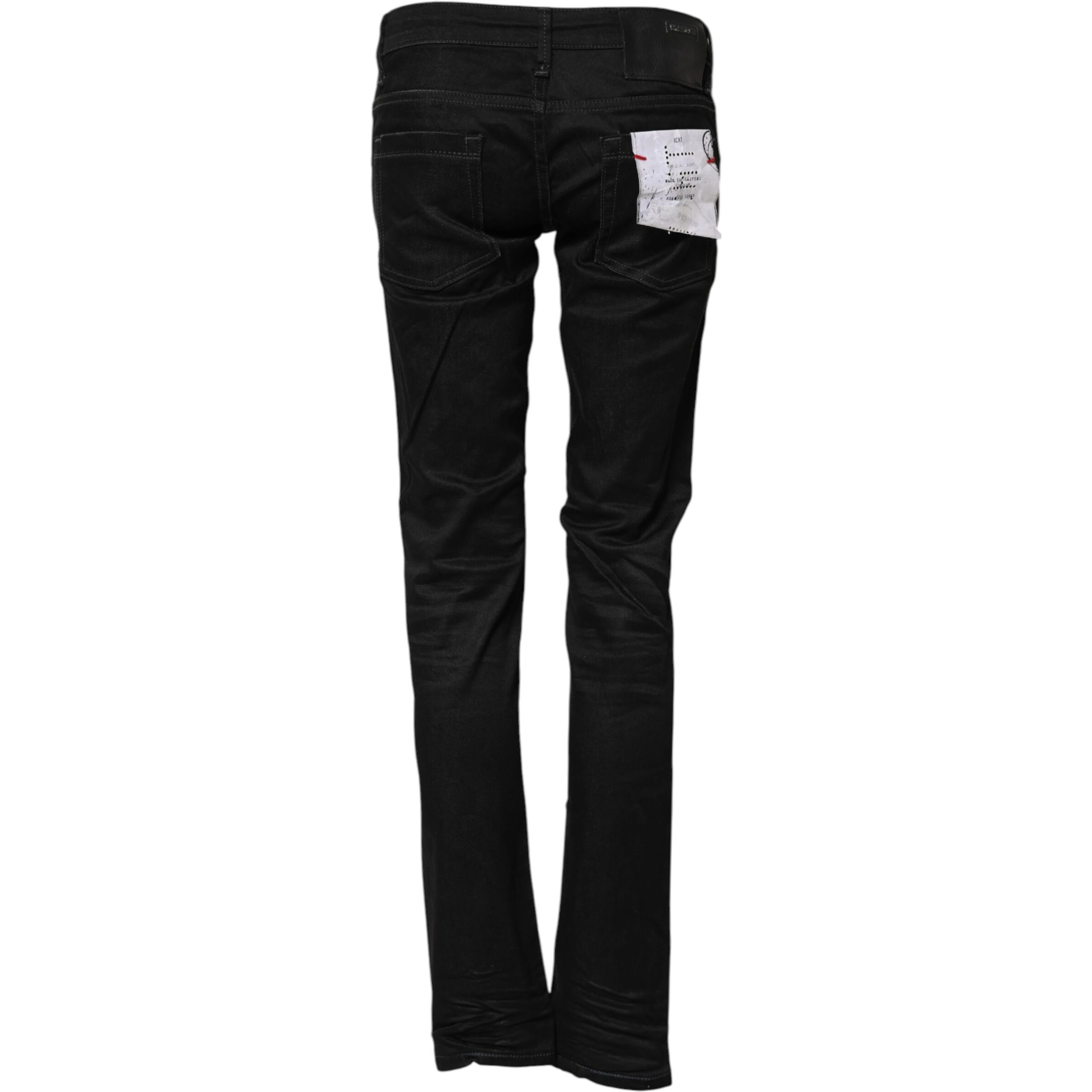 Black Cotton Slim Fit Denim Low Waist Denim Jeans