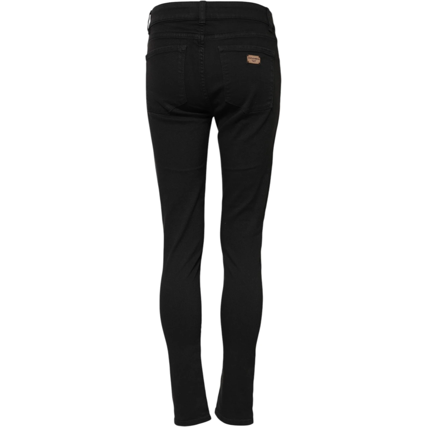 Black Cotton Skinny Mid Waist Denim Jeans