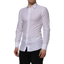 White Cotton GOLD Long Sleeves Formal Shirt