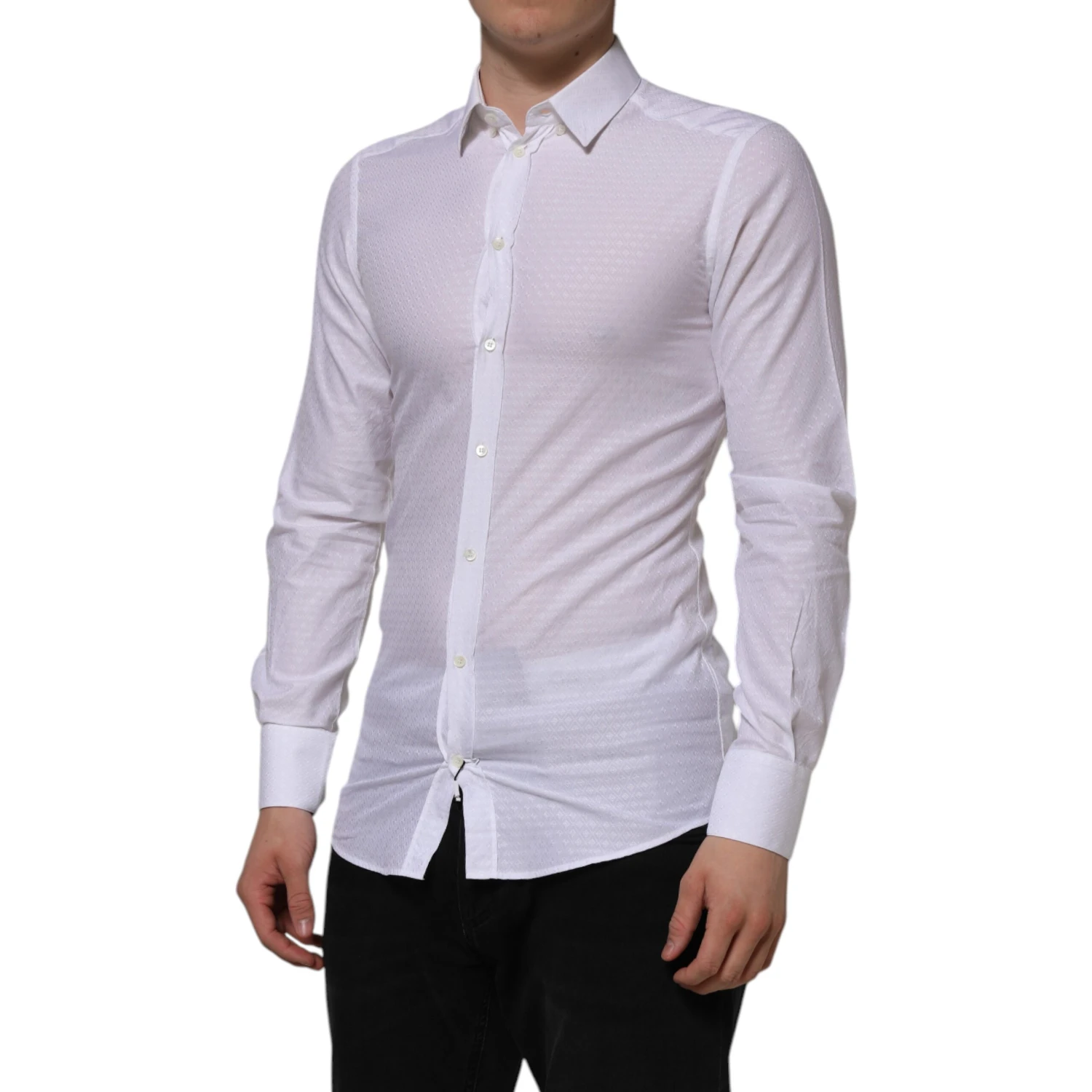 White Cotton GOLD Long Sleeves Formal Shirt