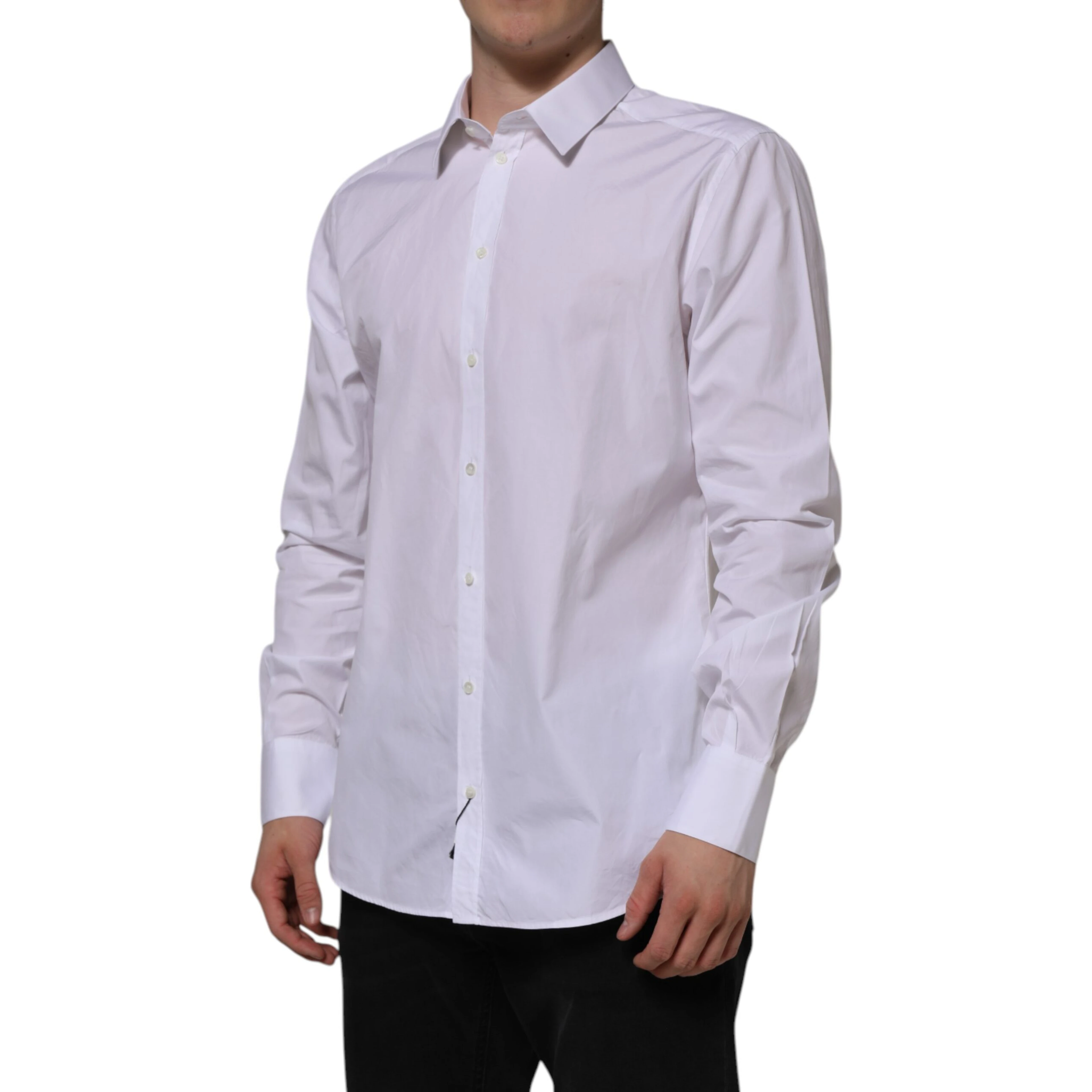 White Cotton GOLD Long Sleeves Formal Shirt