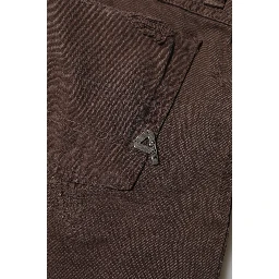 Brown Cotton Low Waist Skinny Casual Jeans