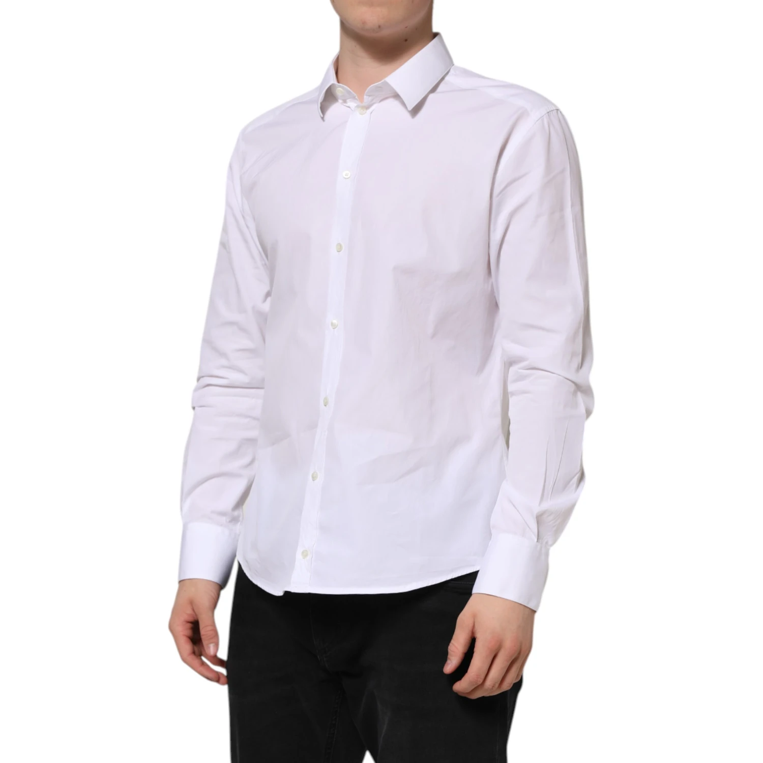 White Cotton Long Sleeves GOLD Formal Shirt