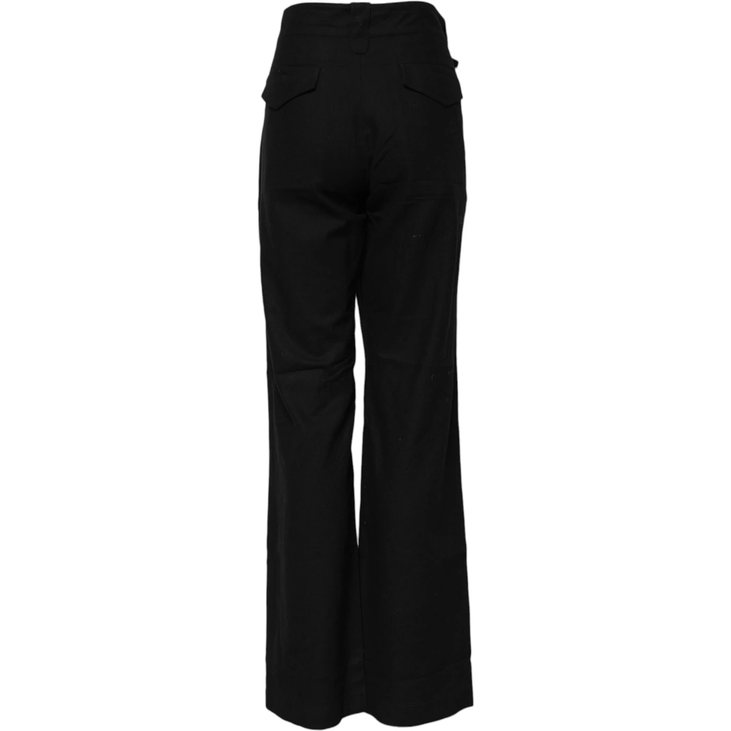 Black Straight Fit High Waist Pants