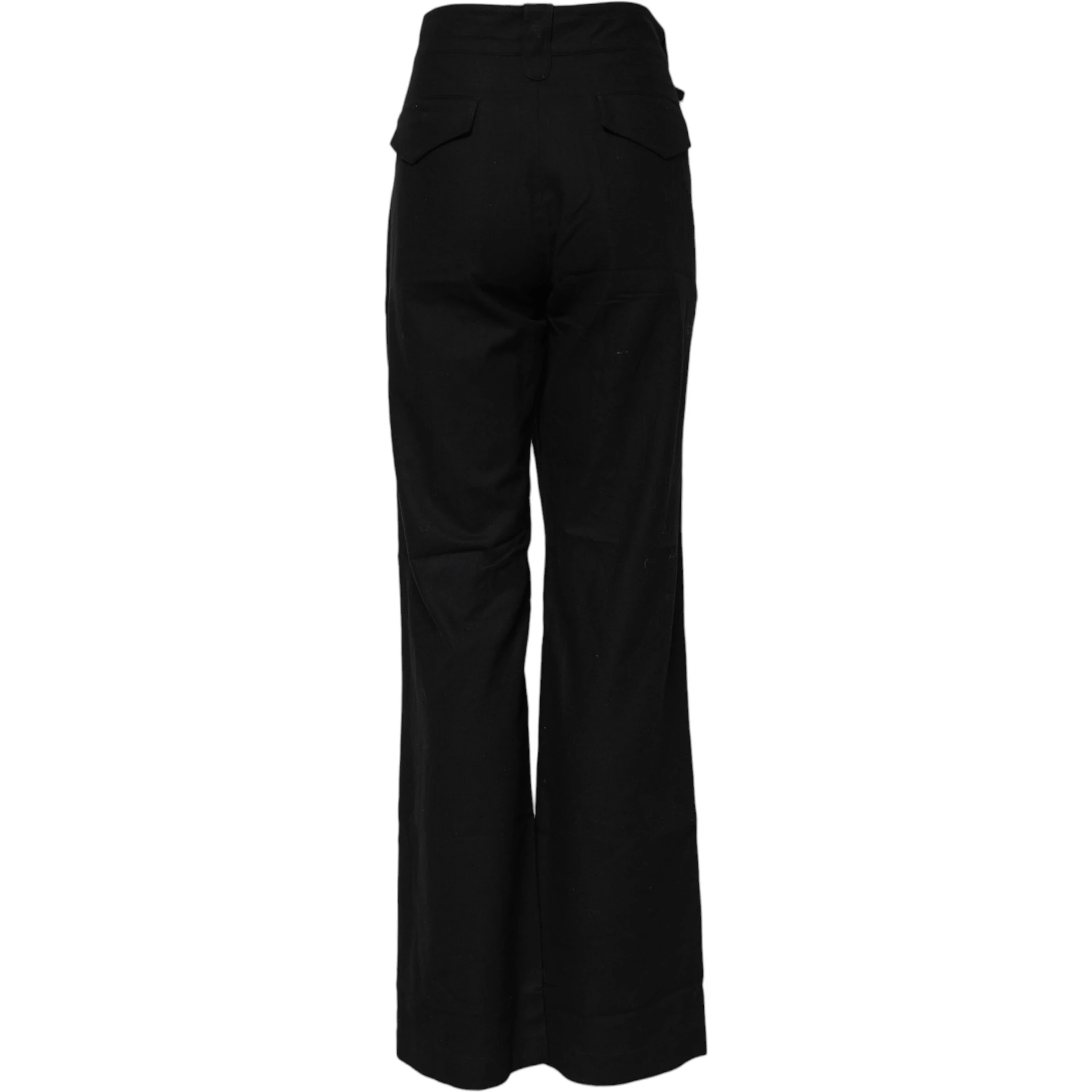 Black Straight Fit High Waist Pants