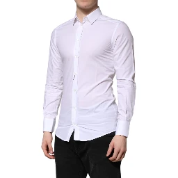 White Cotton GOLD Long Sleeves Formal Shirt