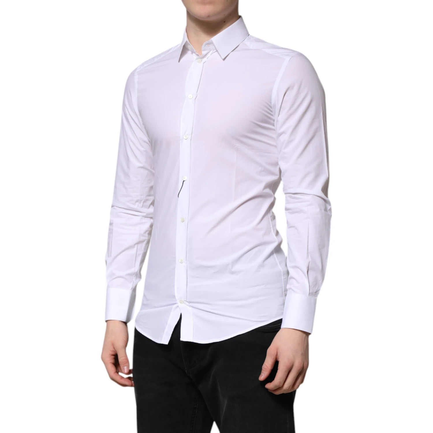 White Cotton GOLD Long Sleeves Formal Shirt