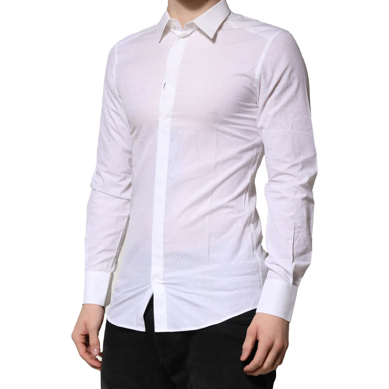 White Cotton GOLD Dress Formal Shirt