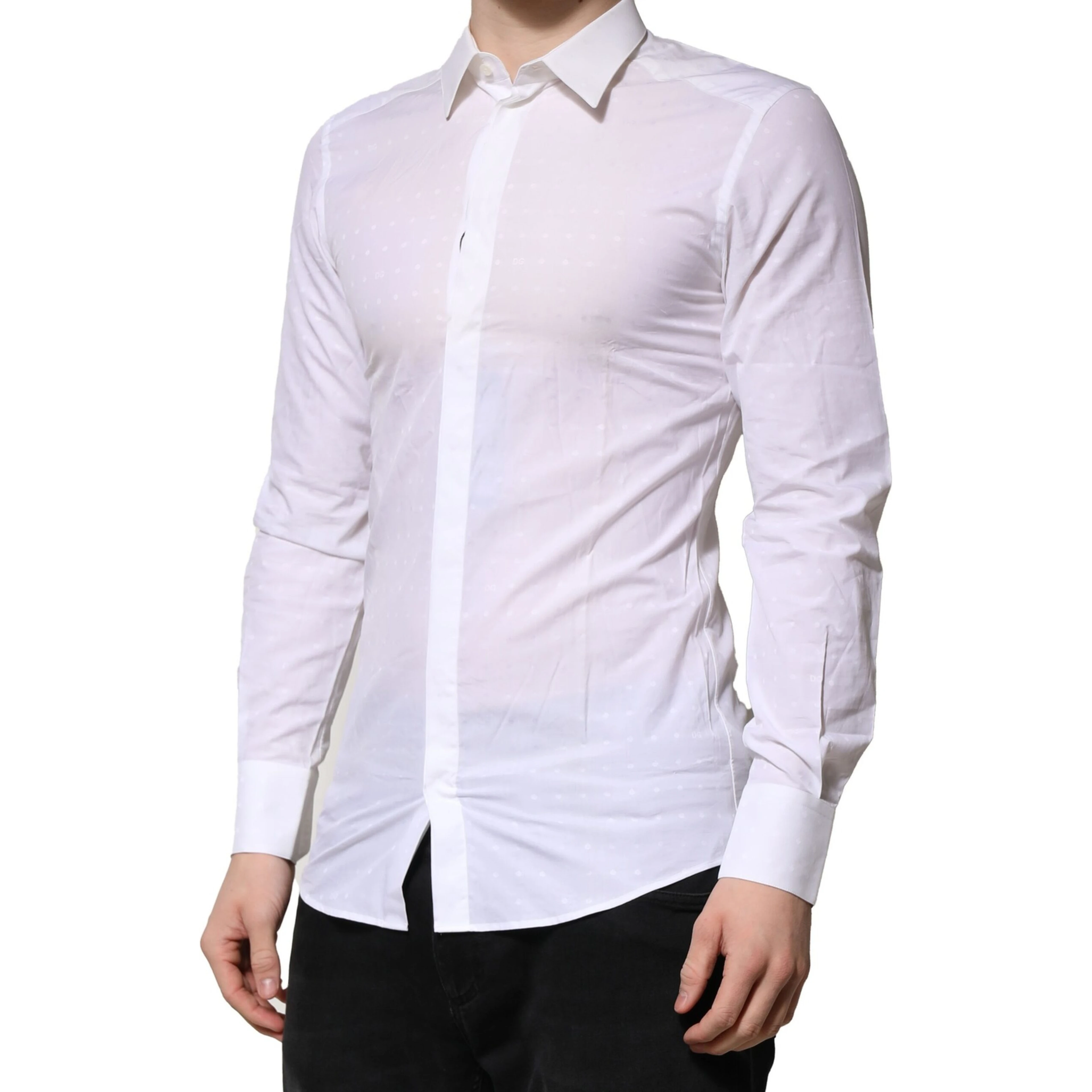 White Cotton GOLD Dress Formal Shirt
