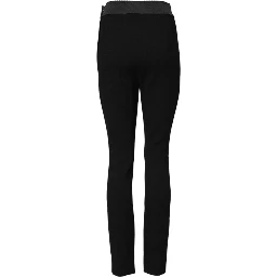 Black Wool Leggings Stretch Pants