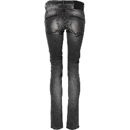 Dark Gray Cotton Slim Fit Denim Low Waist Denim Jeans