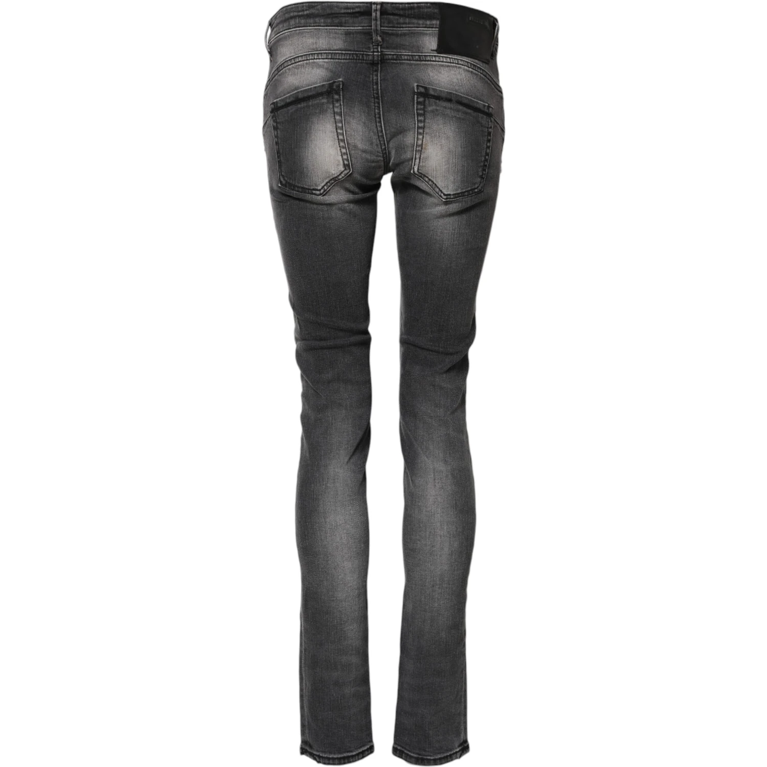 Dark Gray Cotton Slim Fit Denim Low Waist Denim Jeans