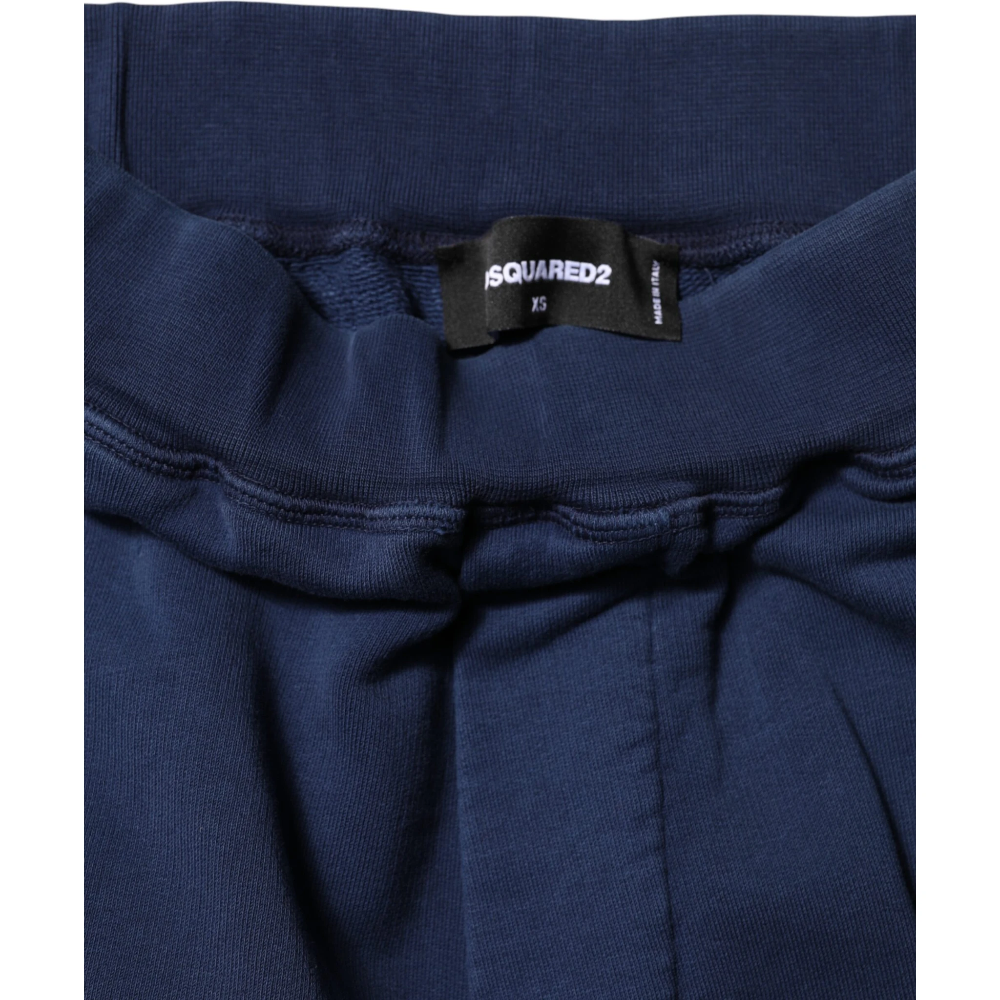 Blue Cotton Mid Waisted Jogger Pants