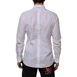 White Bib Cotton Poplin GOLD Formal Shirt