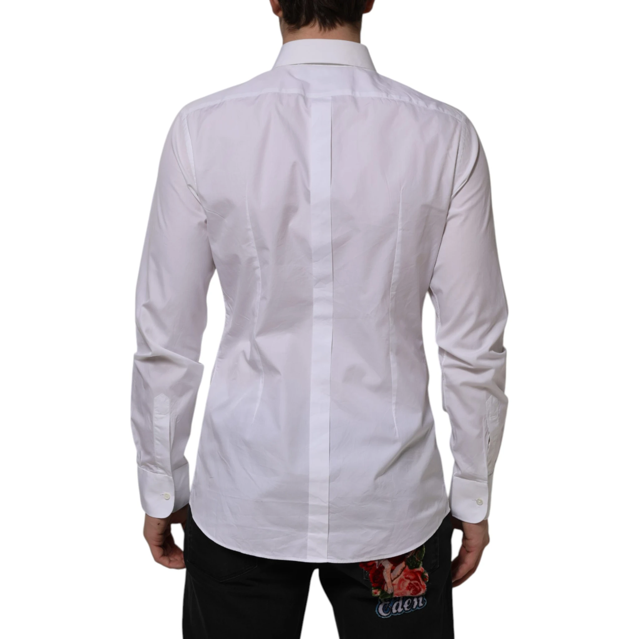 White Bib Cotton Poplin GOLD Formal Shirt