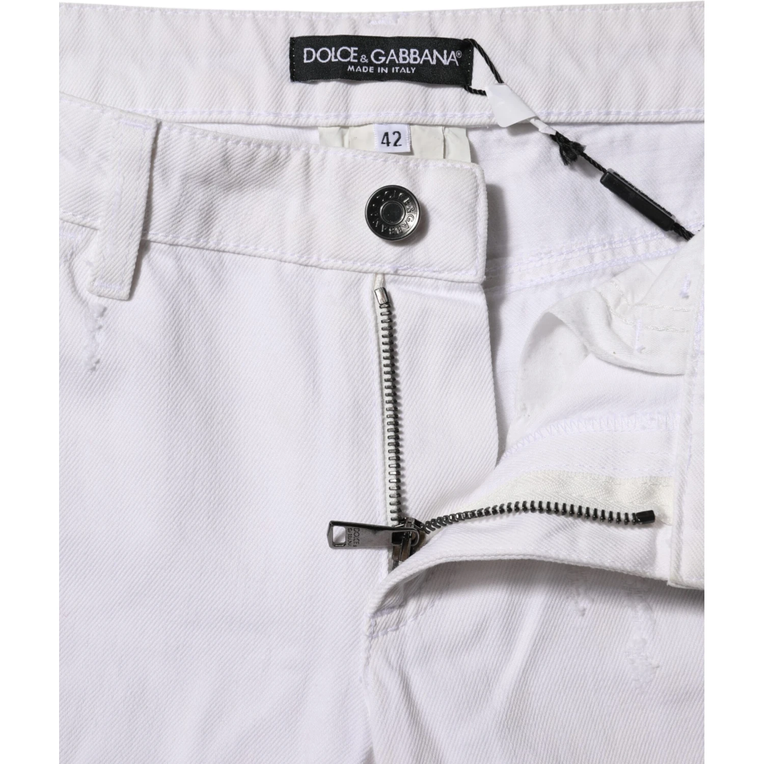 White Cotton Mid Waisted Women Denim Jeans