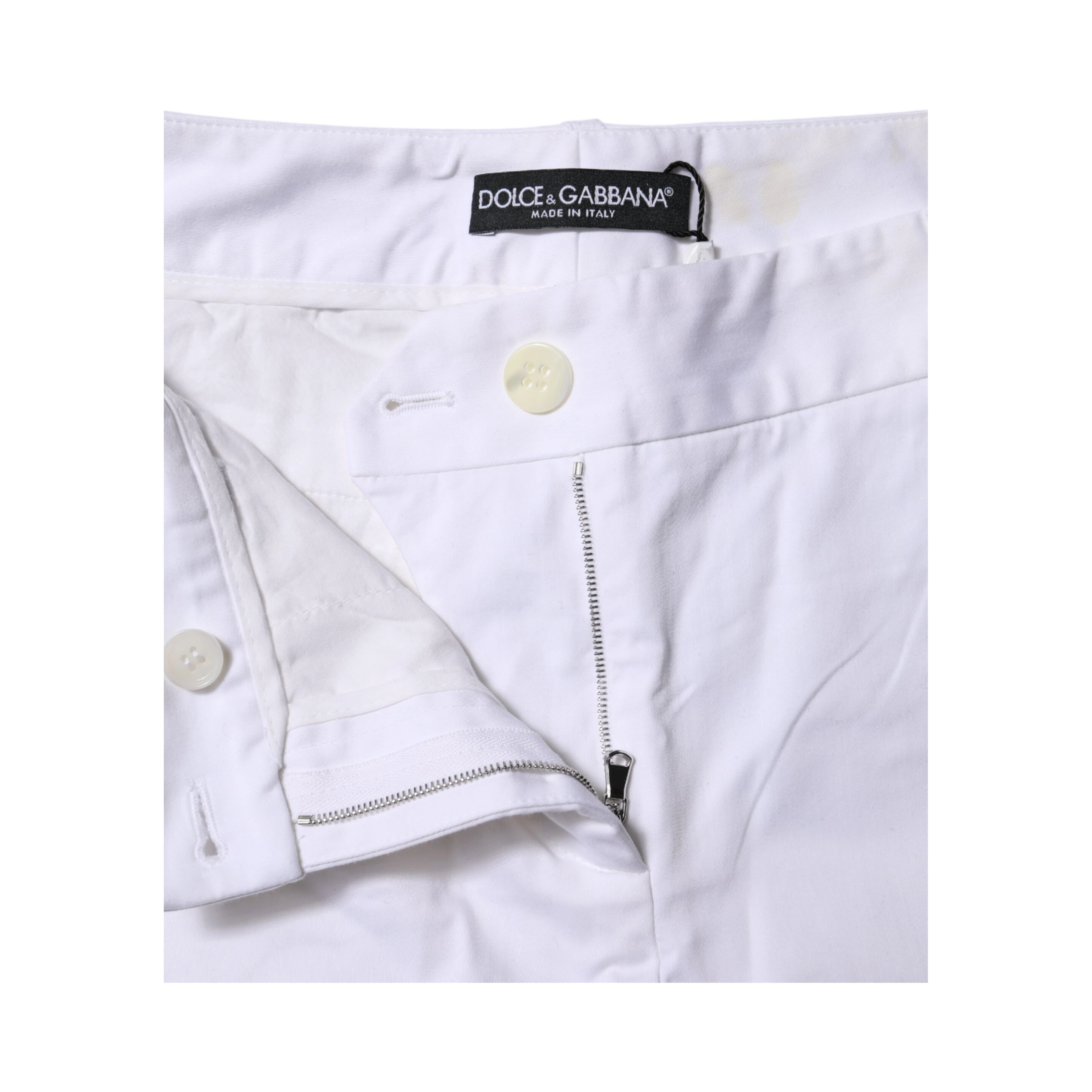 White Cotton Stretch Mid Waist Jeans