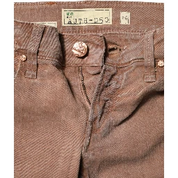 Brown Cotton Slim Fit Denim Low Waist Jeans