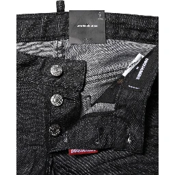 Black Cotton Low Waist Skinny Denim Jeans