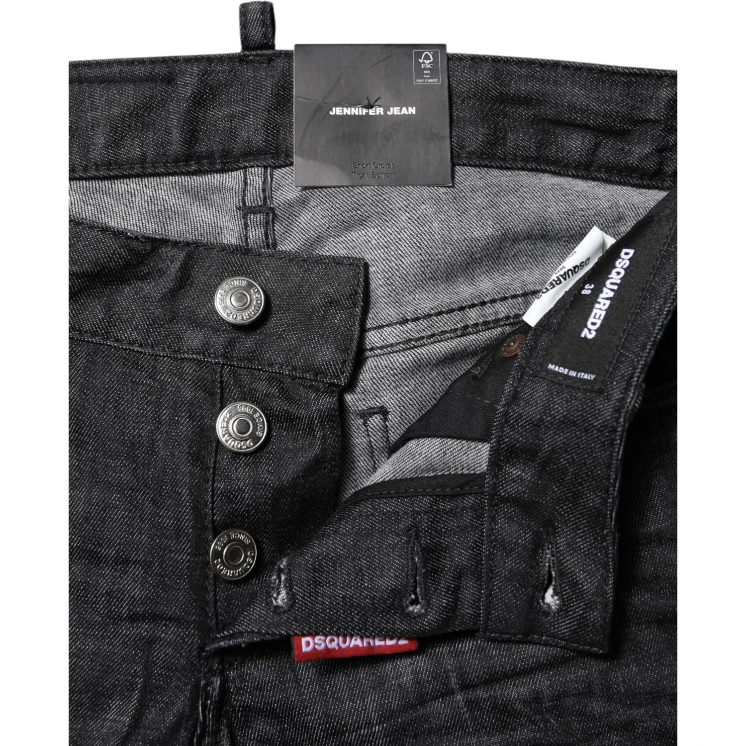 Black Cotton Low Waist Skinny Denim Jeans