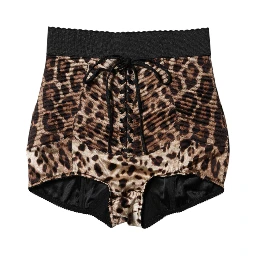 Brown Leopard High Waist Hot Pants Shorts