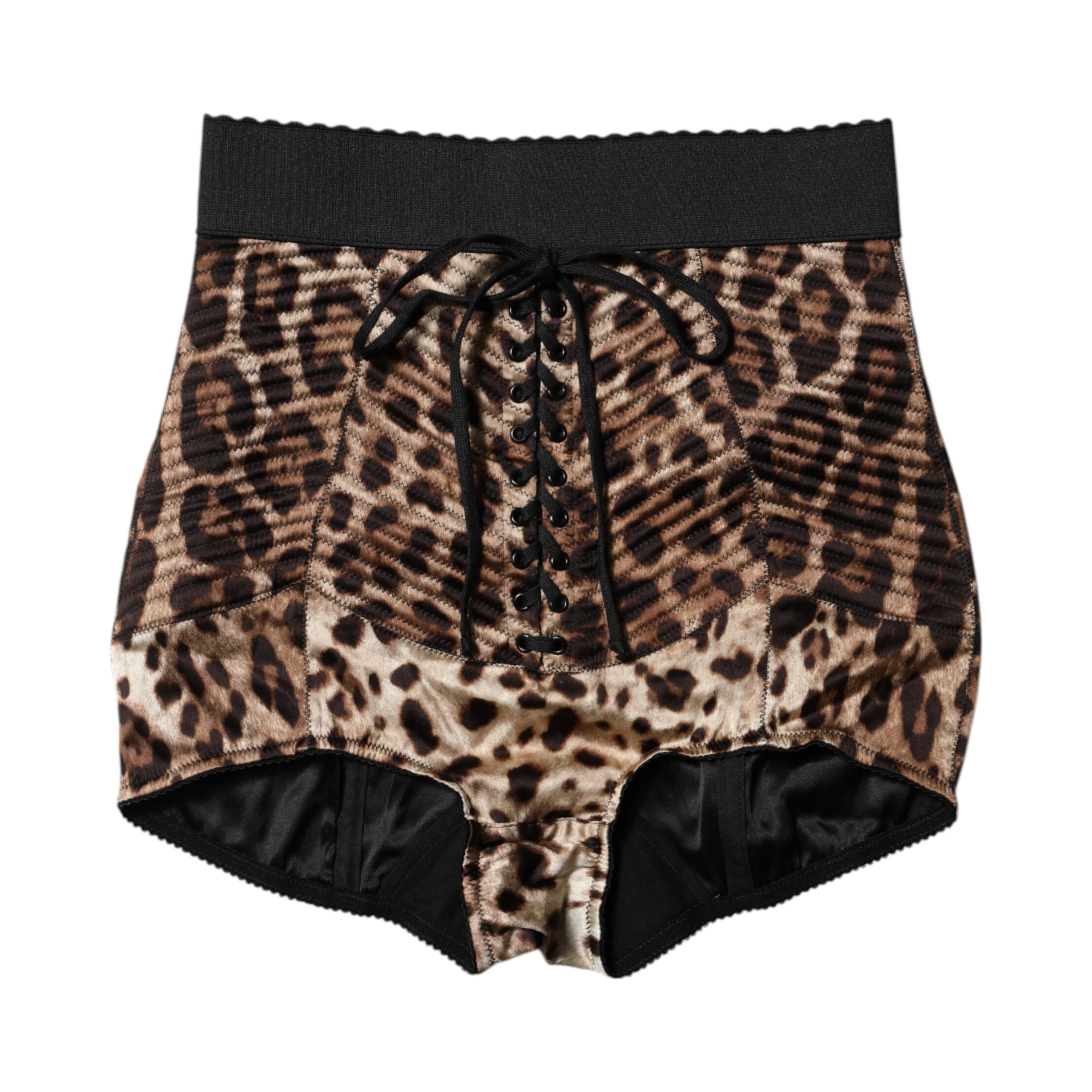 Brown Leopard High Waist Hot Pants Shorts