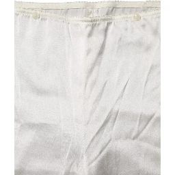 Ivory Silk Tapered High Waist Pants