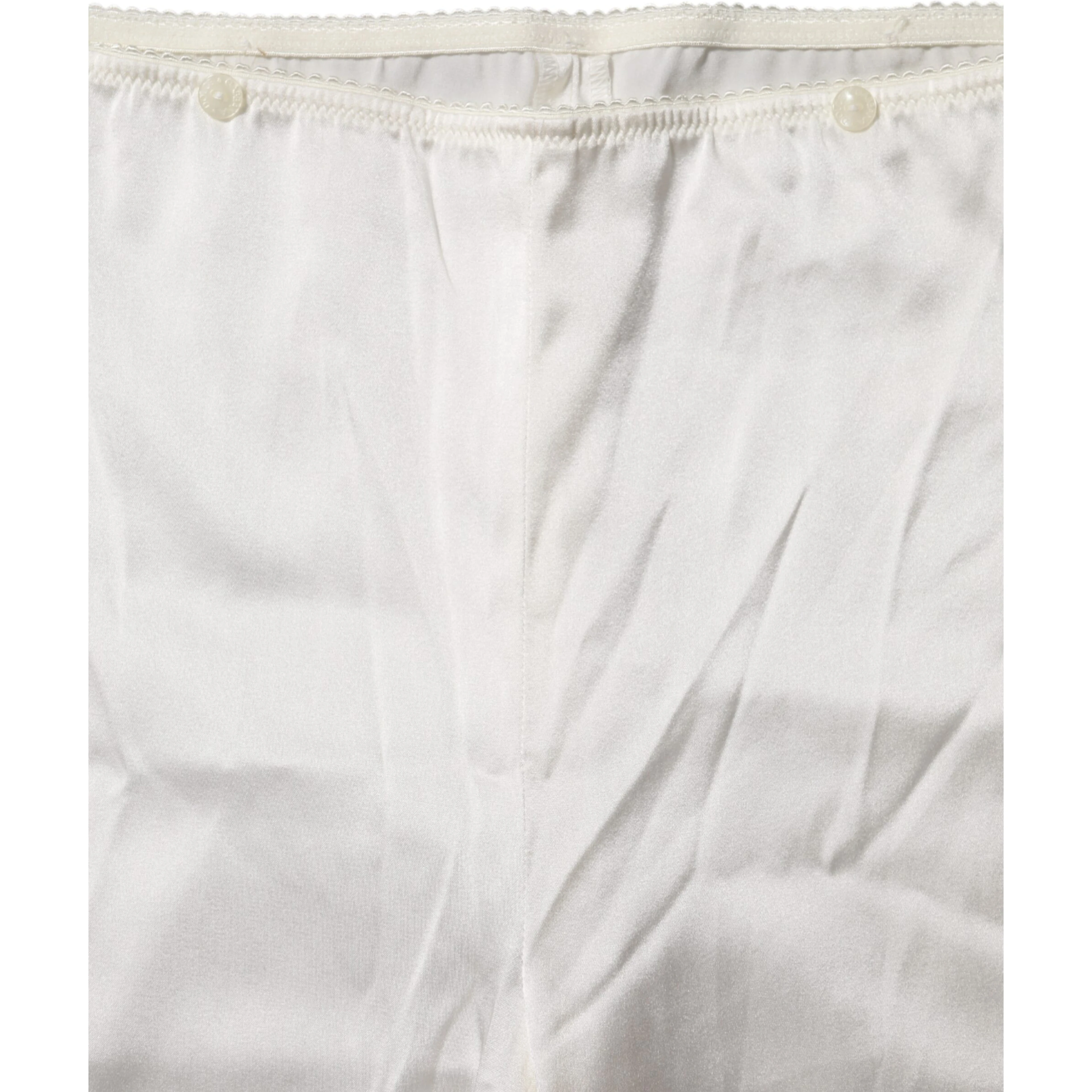 Ivory Silk Tapered High Waist Pants