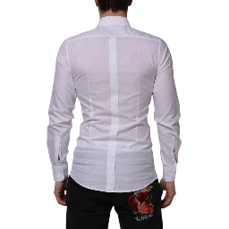 White Cotton GOLD Long Sleeves Formal Shirt