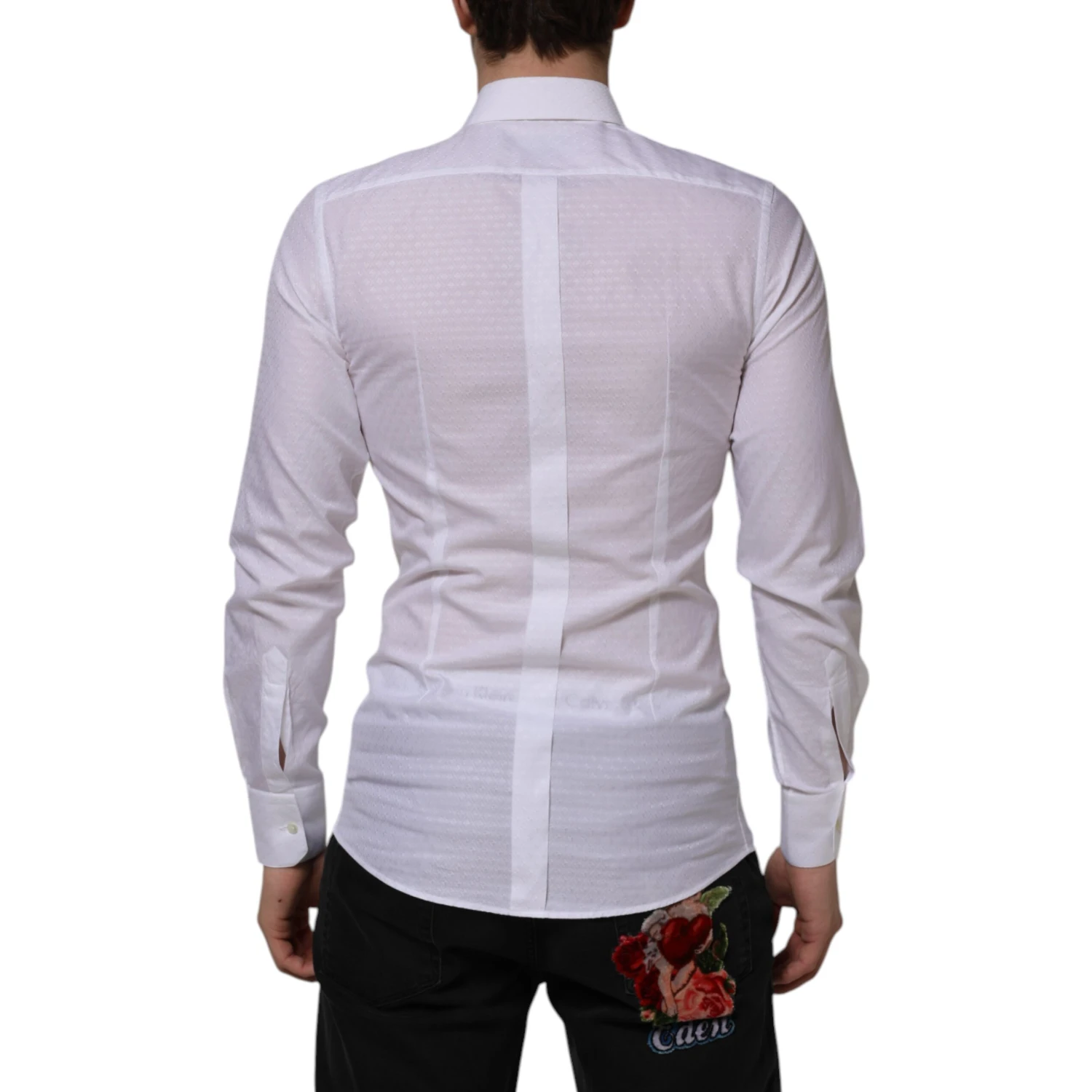 White Cotton GOLD Long Sleeves Formal Shirt