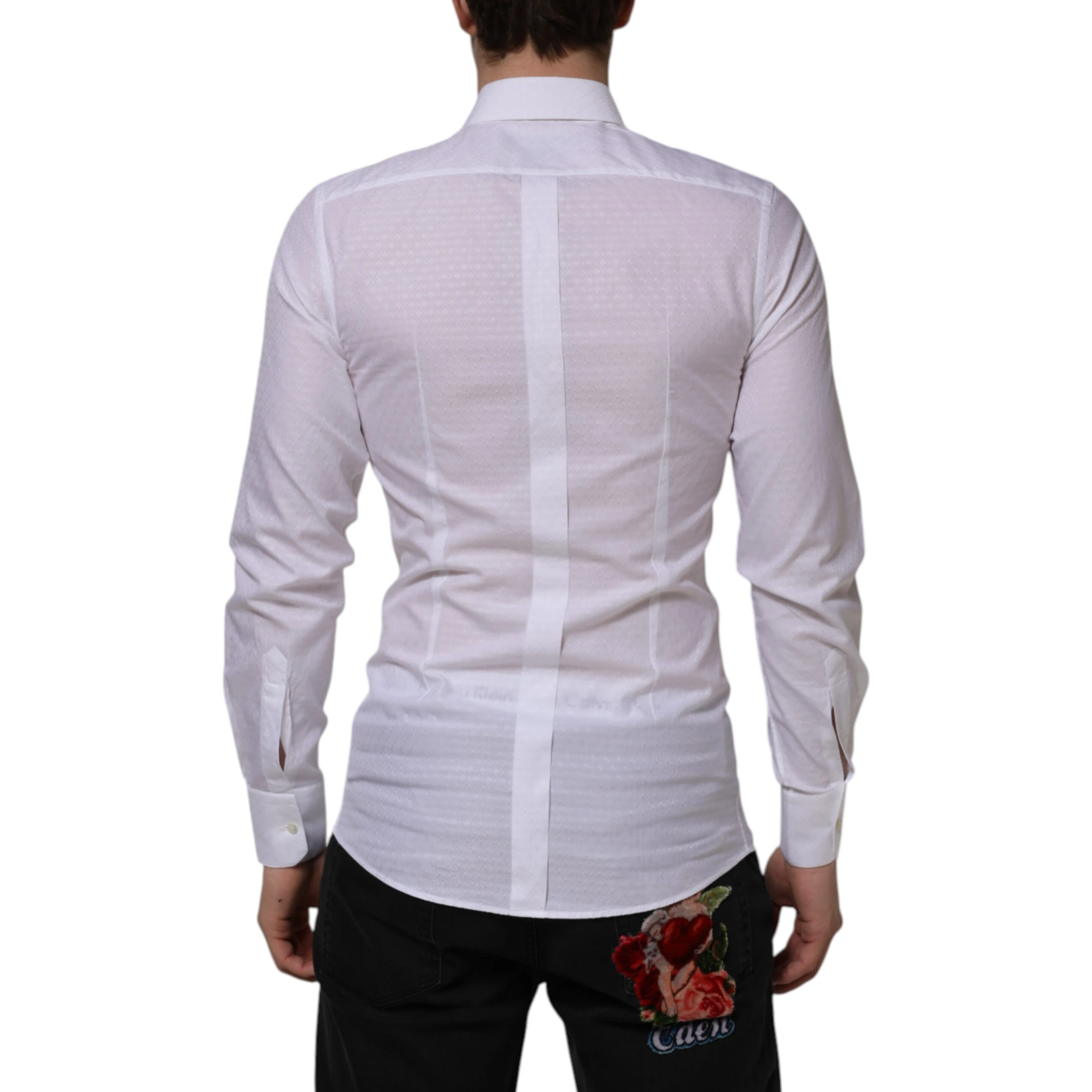 White Cotton GOLD Long Sleeves Formal Shirt