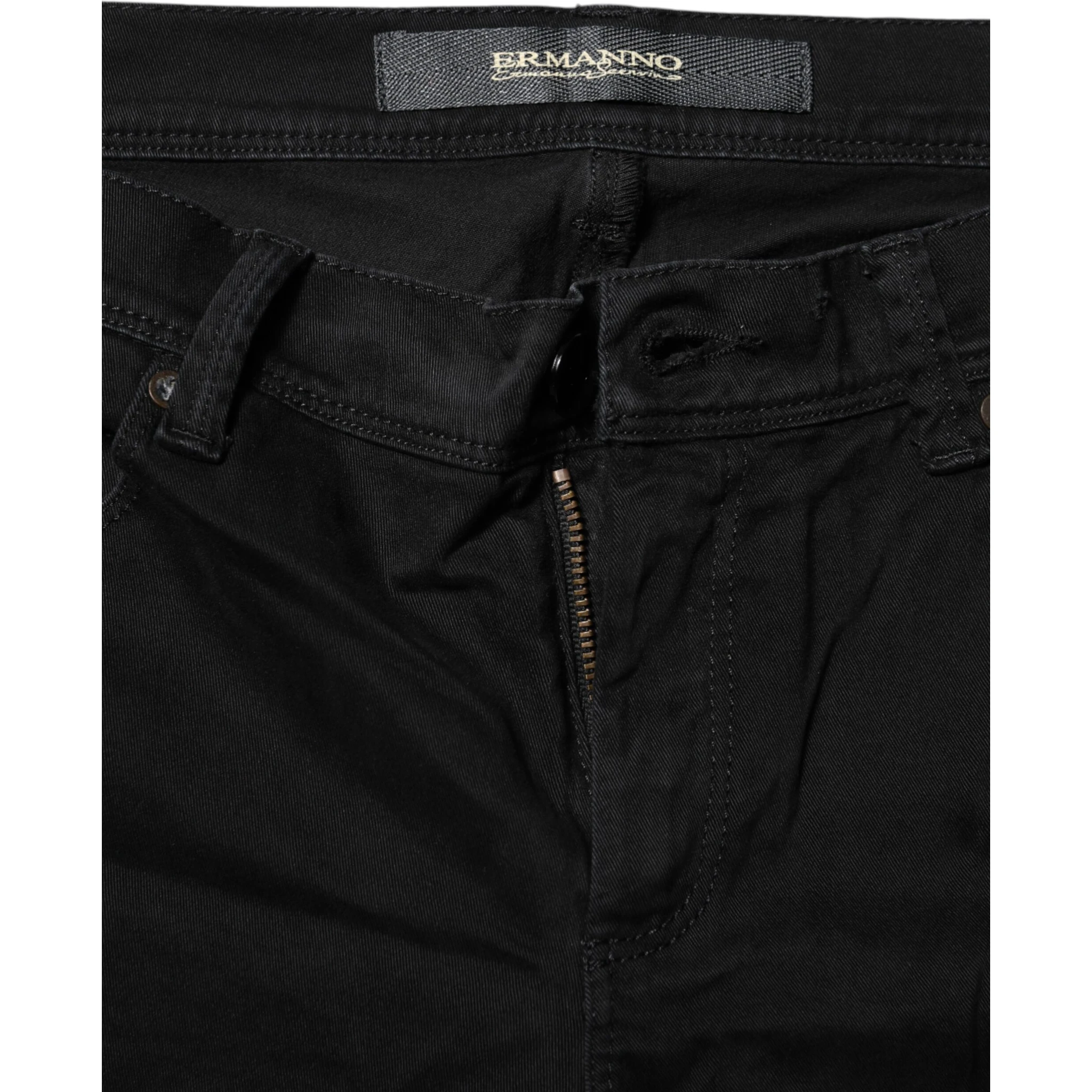 Black Cotton Stretch Flared Bootcut Denim Jeans
