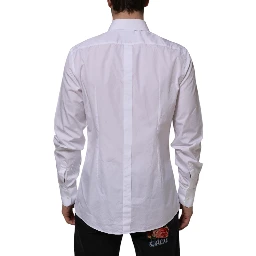 White Cotton GOLD Long Sleeves Formal Shirt