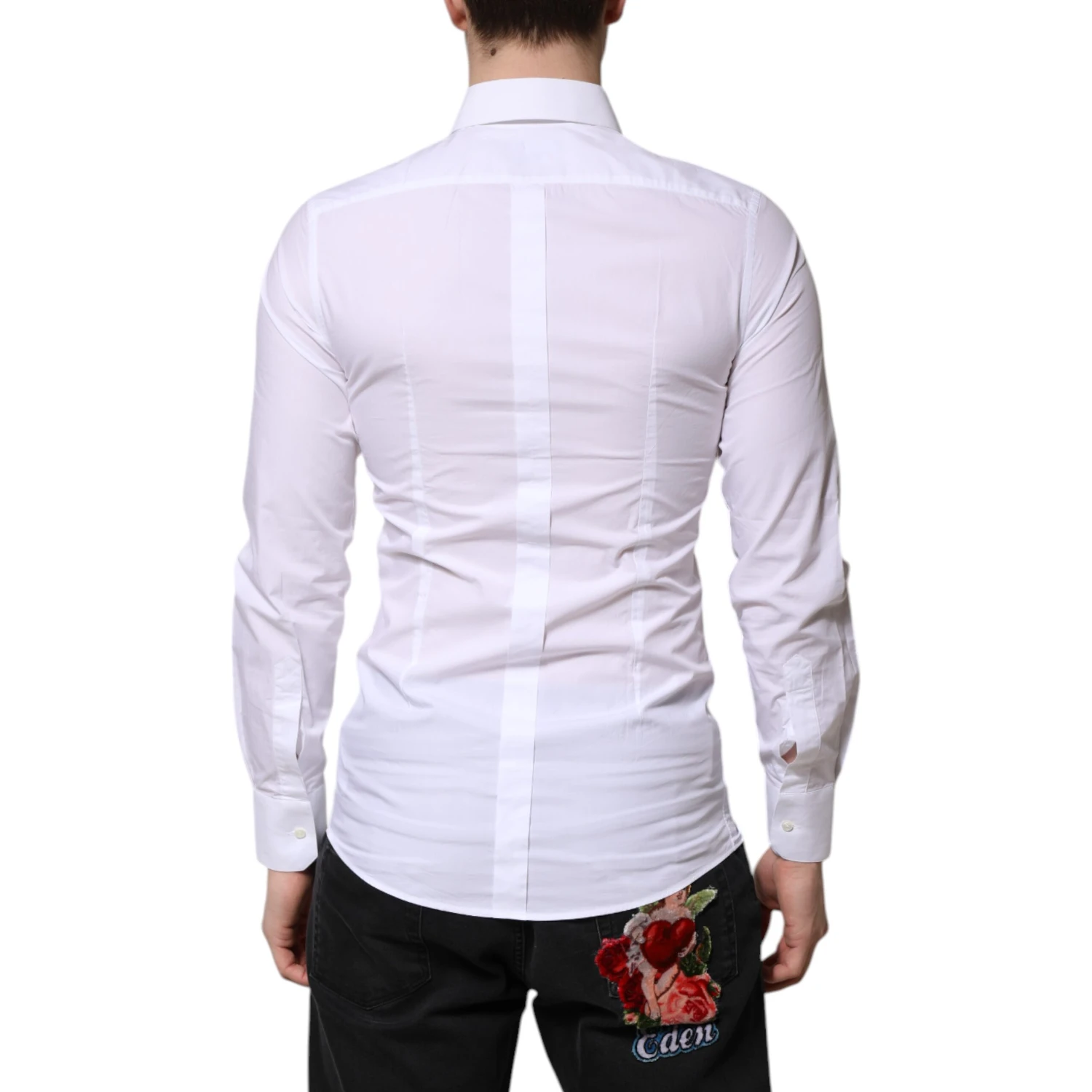 White Cotton GOLD Long Sleeves Formal Shirt