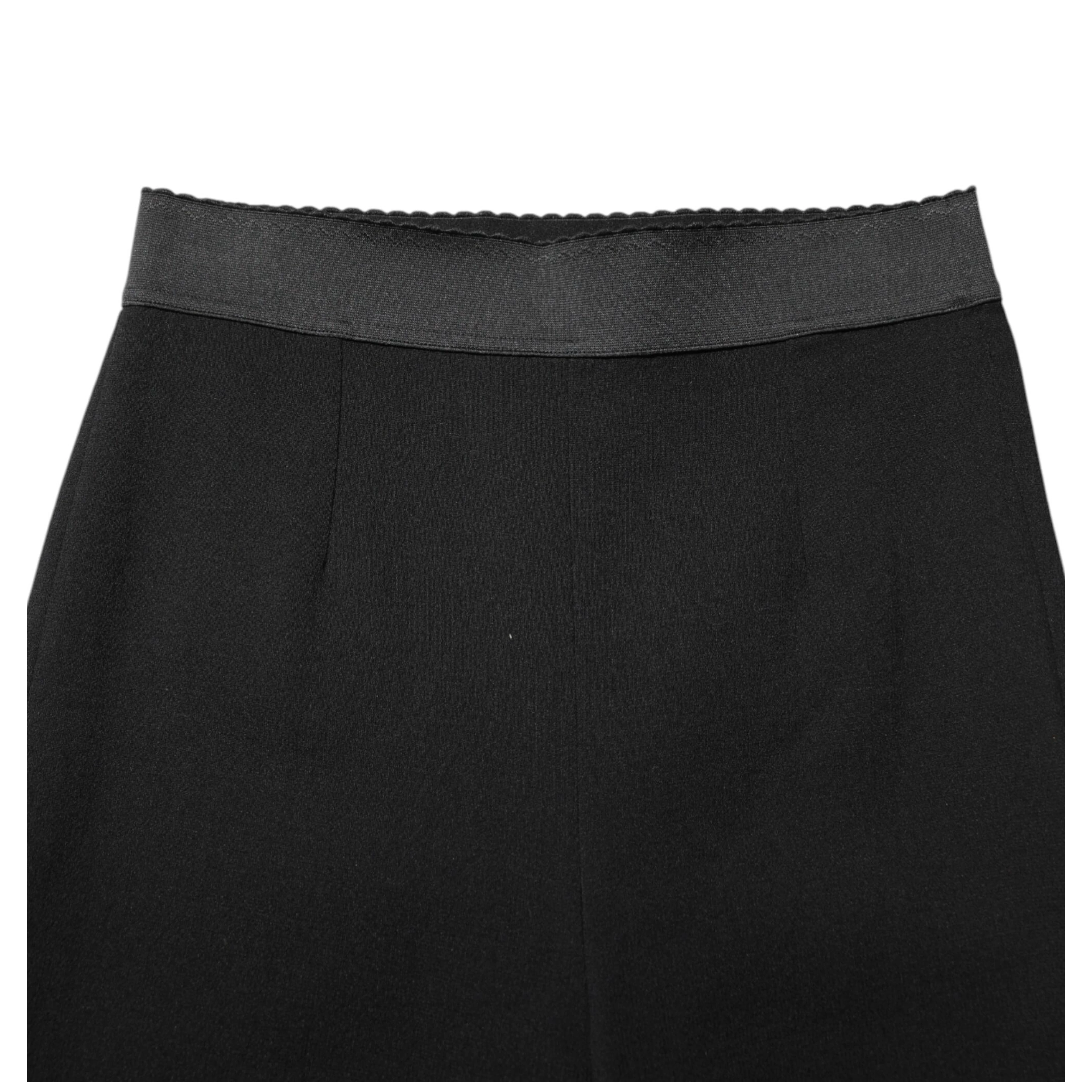 Black Wool Leggings Stretch Pants