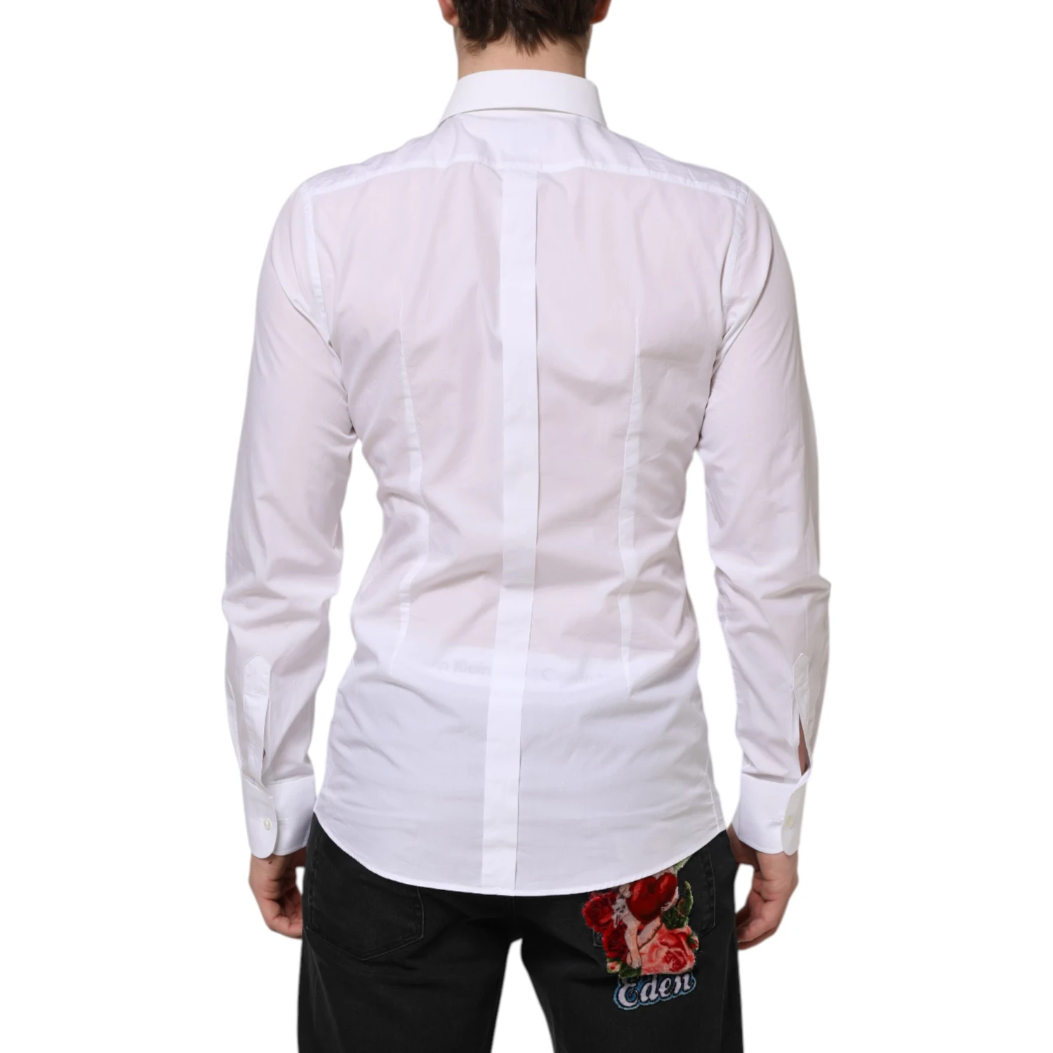 White Cotton GOLD Bib Poplin Formal Shirt