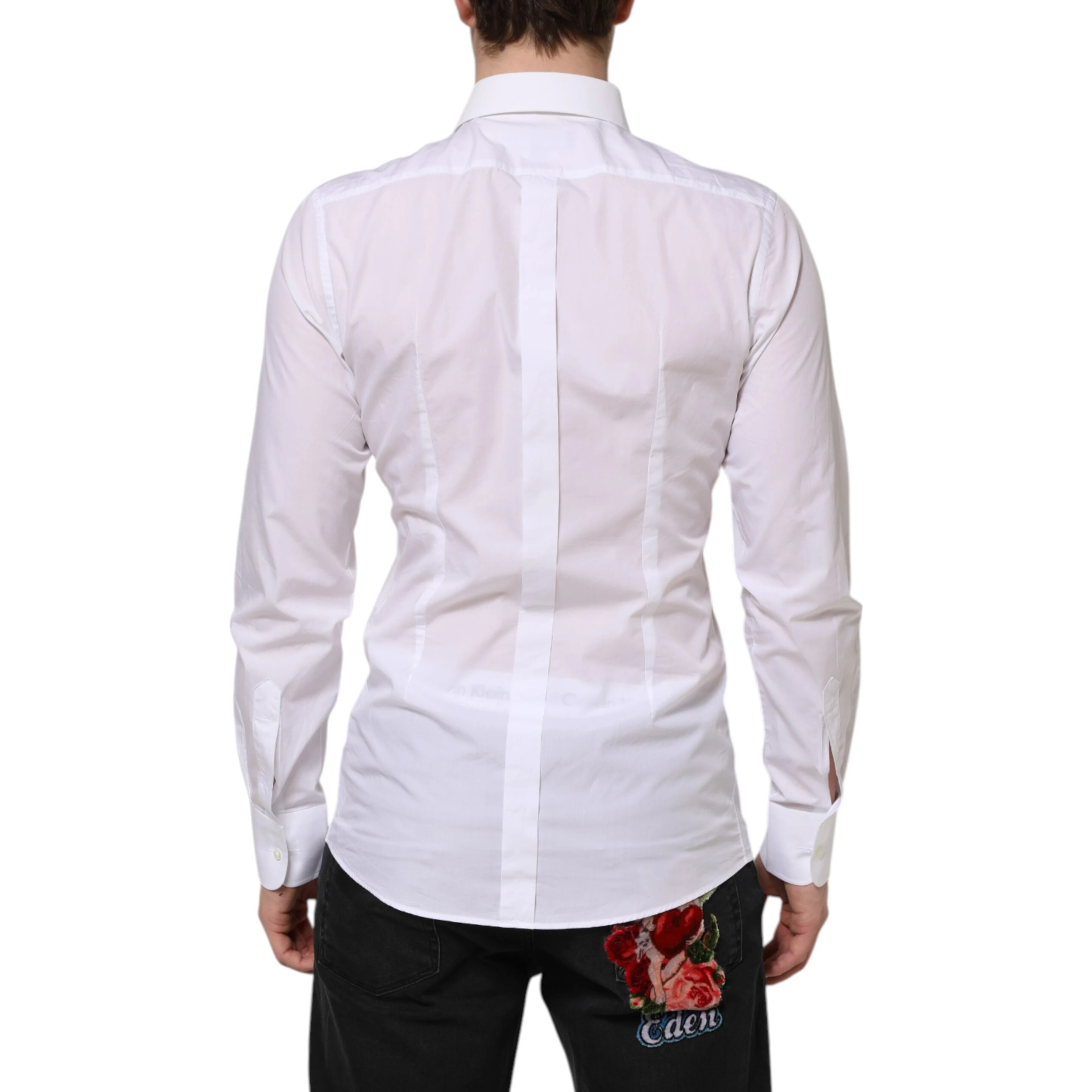 White Cotton GOLD Bib Poplin Formal Shirt